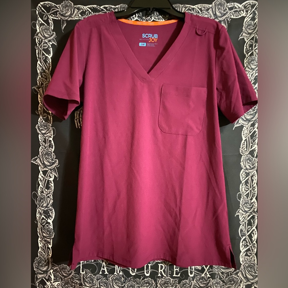 ScrubJoy Maroon Scrub Top